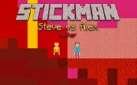 Stickman Steve vs Alex Nether