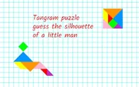 Tangram puzzle guess the silhouette of a little man