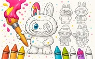 Labubu Doll Coloring Book for Kids