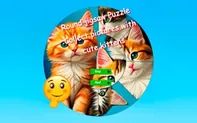 Round Jigsaw Puzzle Collect Pictures with Cute Kittens